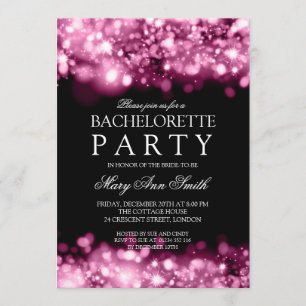 Elegant Bachelorette Party Sparkling Ljus Rosa Inbjudningar