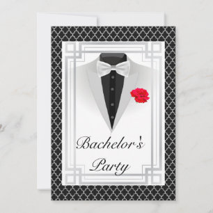 Elegant Bachelors partiinbjudan i Silver Inbjudningar