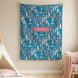 Elegant back to school ull med eget namn fleecefilt