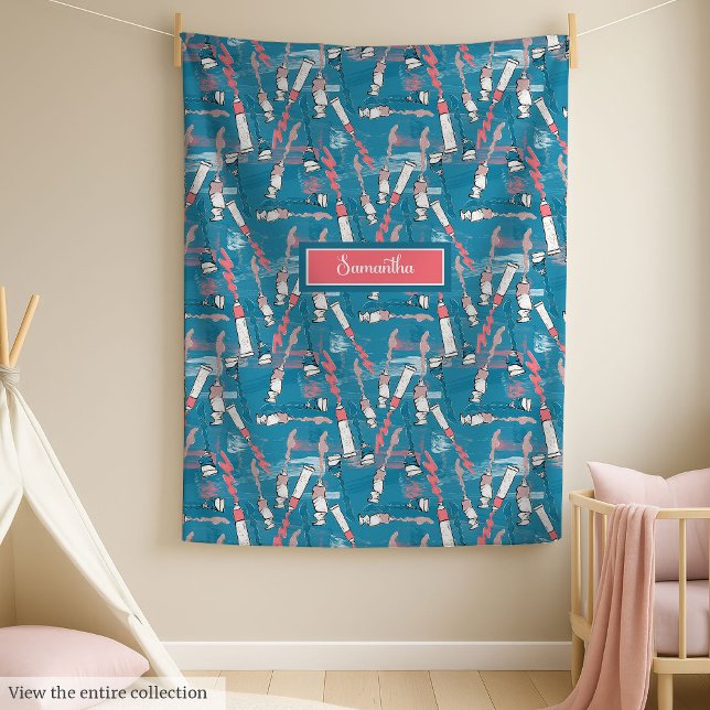 Elegant back to school ull med eget namn fleecefilt (Elegant back to school fleece with custom name)