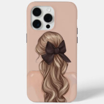 Elegant Back View Girl med Bow Phone Case