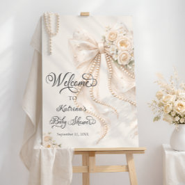 Elegant båge blomstermotiv flicka baby shower-välk