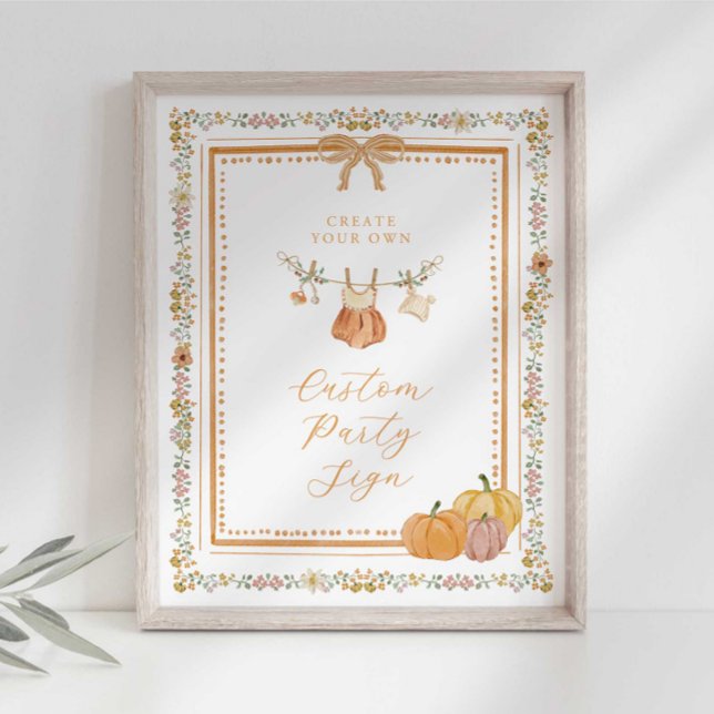 Elegant båge Fall in Love Baby Shower Anpassad sky Poster (Skapare uppladdad)