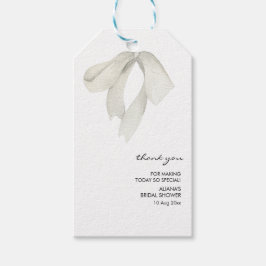 Elegant båge Hon knyter knuten Bröllopsdusch Presentetikett