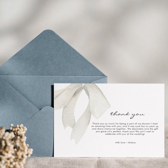 Elegant båge Hon knyter knuten Tackkort Inbjudningar (Skapare uppladdad)