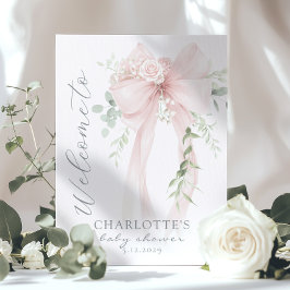 Elegant båge Neutral bebis shower välkomstskylt Poster