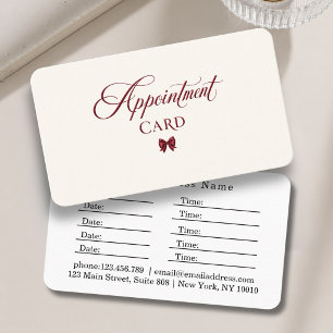 Elegant båge Röd Beige Salong Tidsbeställning Kort