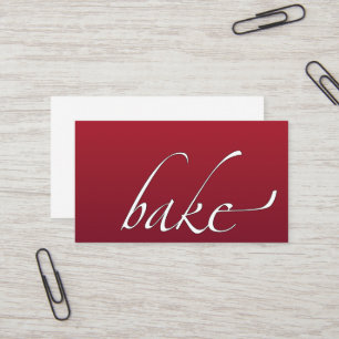 Elegant Bake: Baker, Bakery Red Ombre Visitkort