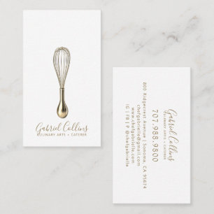 Elegant Baker Caterer Guldvisp Visitkort