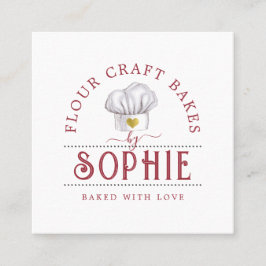 Elegant Bakers Affärskort för Logotyp Fyrkantigt Visitkort
