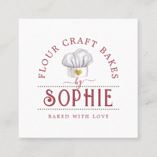 Elegant Bakers Affärskort för Logotyp Fyrkantigt Visitkort