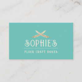 Elegant Bakers Affärskort för turkos i Logotyp Visitkort