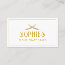 Elegant Bakers Logotyp Guld Typografi-Affärskort Visitkort