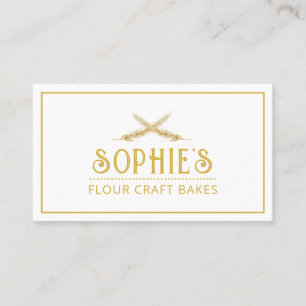 Elegant Bakers Logotyp Guld Typografi-Affärskort Visitkort