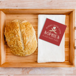 Elegant Bakers röda Affärskort Fyrkantigt Visitkort
