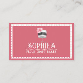 Elegant Bakers Rosa Cake Logotyp Affärskort Visitkort