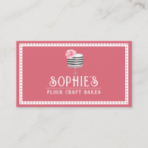 Elegant Bakers Rosa Cake Logotyp Affärskort Visitkort