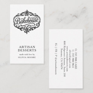 Elegant Bakery Bagare Konditor Visitkort