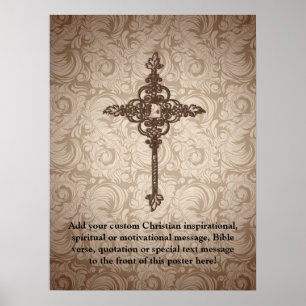 Elegant bakgrund för rullakristenkor w/Swirl Poster