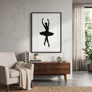 Elegant balett silhuett graciös balett pose poster