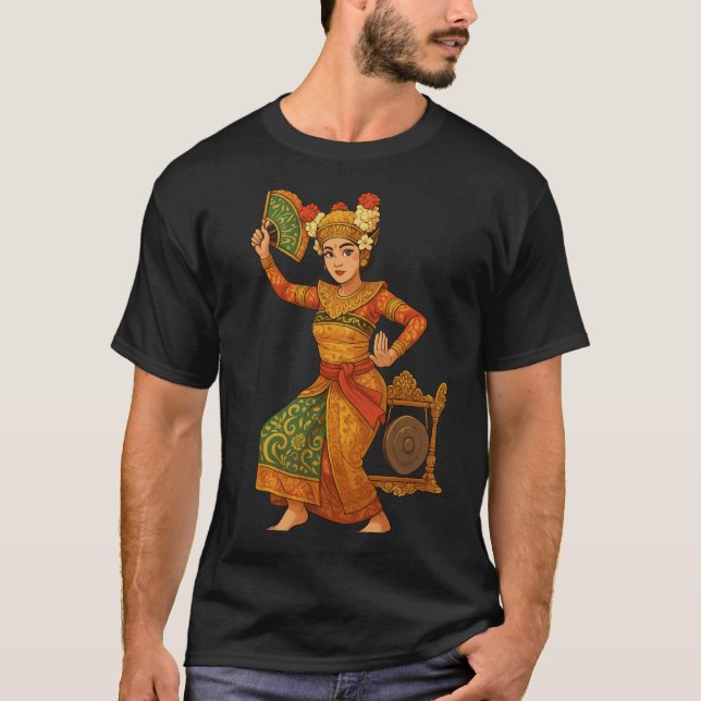 Elegant Bali Dancer - Bäran för indonesiskt kultur T Shirt (Framsida)