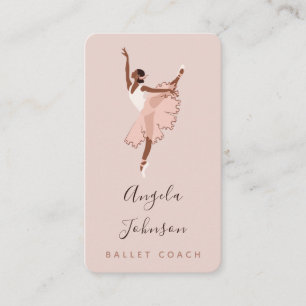 Elegant Ballerina Dancer Illustration Dance School Visitkort