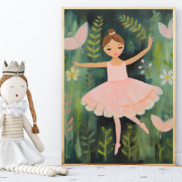 Elegant Ballerina Nursery Wall Art Poster