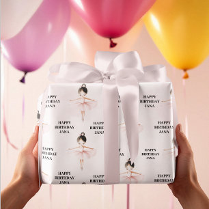 Elegant Ballerina Rosa Birthday Presentpapper