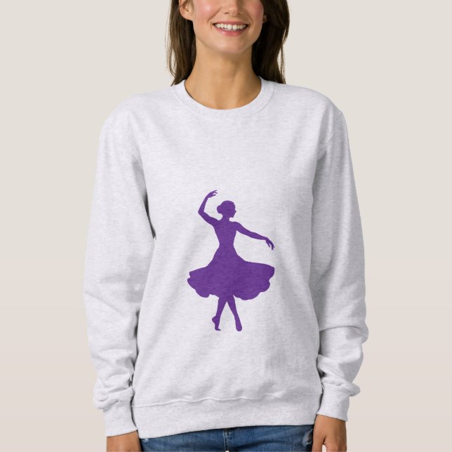 Elegant Ballerina Silhouette Ballet Dancer T Shirt (Framsida)