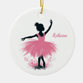 Elegant Ballerina Silhouette Ballet jul Julgransprydnad Keramik