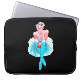 Elegant Ballerinaväggkonst – Graciös balettdans Laptop Fodral