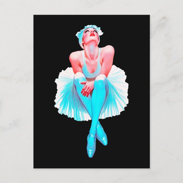 Elegant Ballerinaväggkonst – Graciös balettdans Vykort (Framsida)