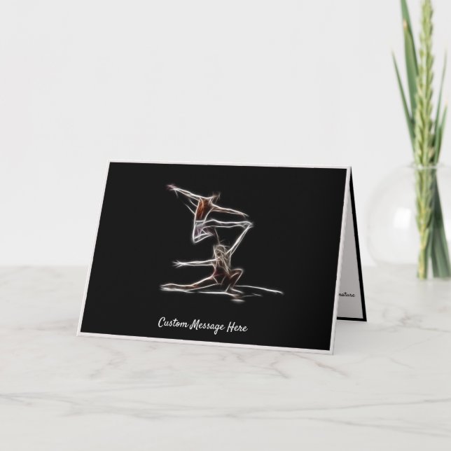 Elegant Ballet Abstrakt Dancer Note Card Kort (Framsida)
