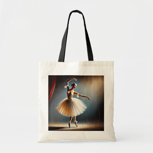 Elegant Ballet Dancer Pose Tygkasse (Framsidan)