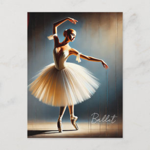 Elegant Ballet Dancer Pose Vykort