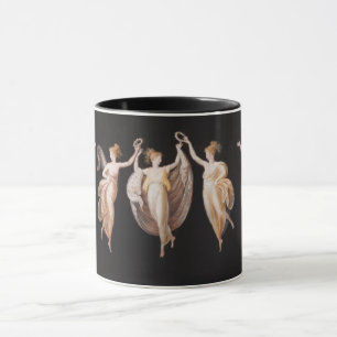 Elegant Ballet Dancers Holding Krona 1800-talet Mugg