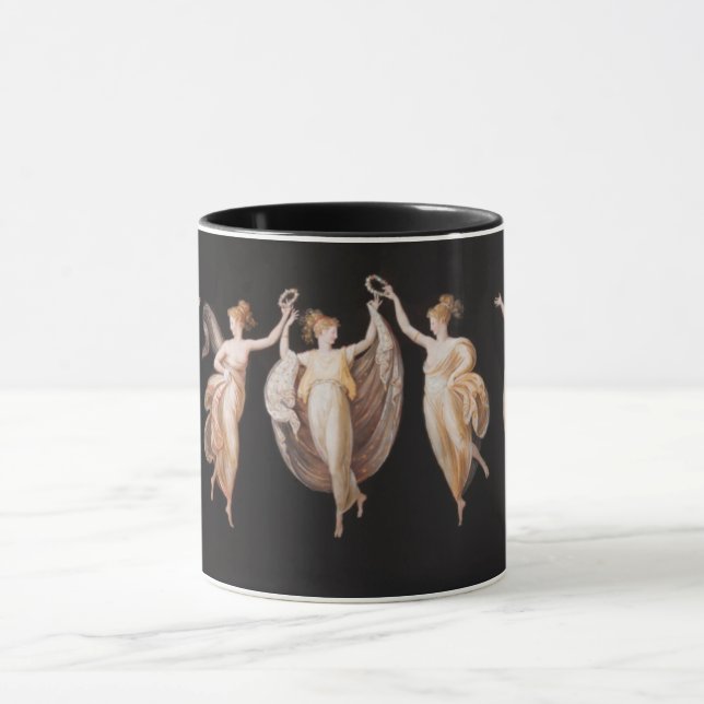 Elegant Ballet Dancers Holding Krona 1800-talet Mugg (Center)