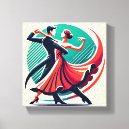 Elegant Ballroom Dance - Stilized Art Poster Canvastryck