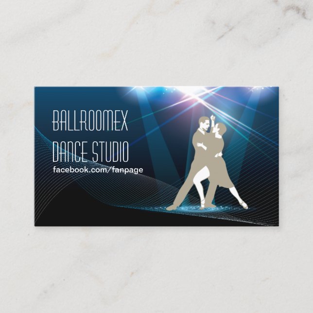 Elegant Ballroom Dance Studio Visitkort (Framsida)