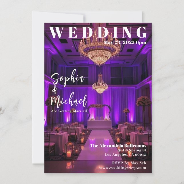Elegant Ballroom Magazine Cover Bröllop Inbjudningar (Framsida)