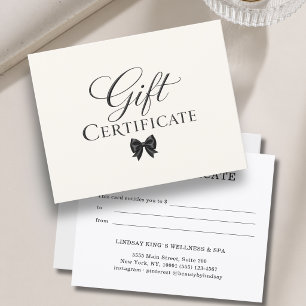 Elegant band beige svart presentkort