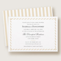 Elegant banderoll godisrandig baby shower guld