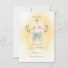  Elegant baptism Cross Flat Thank You Card Tack Kort