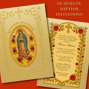 Elegant Baptism Guadalupe Ro Inbjudningar