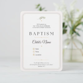 Elegant Baptism Invitation | Personalized Inbjudningar