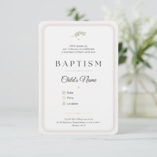 Elegant Baptism Invitation | Personalized Inbjudningar