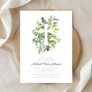 Elegant Baptism vid Religiösan Kor Inbjudningar