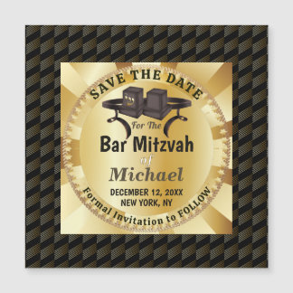 Elegant Bar Mitzvah Tefillin Guld Magnet Spara Dat