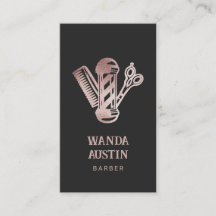 Elegant Barber Shop Rose Gold Glitter 