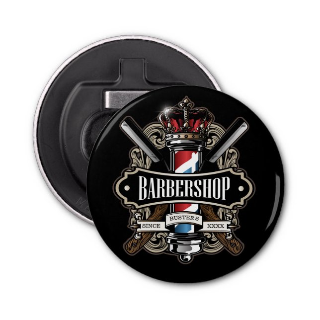 Elegant Barbershop Personalize Flasköppnare (Framsidan)